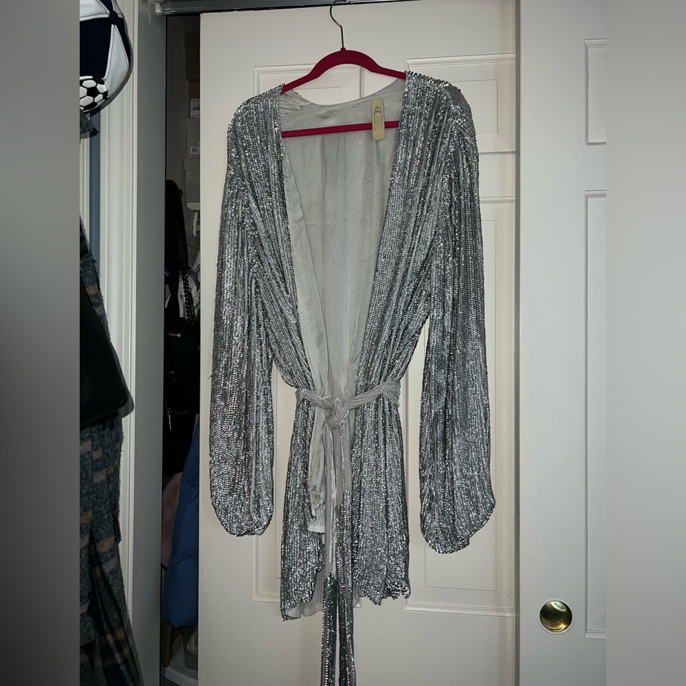 Retrofete Gabrielle Sequined Wrap Dress